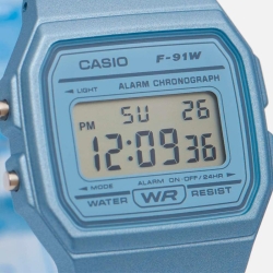 Reloj Casio digital F-91WS Clear Colors en resina azul celeste, F-91WS-2EF.