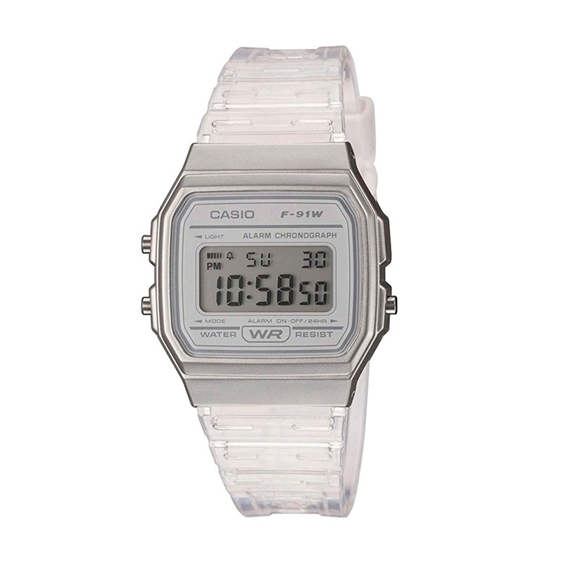 Reloj Casio digital F-91WS Clear Colors en resina transparente, F-91WS-8EF.