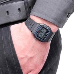 Reloj Casio digital F-91W unisex en resina negra, F-91W-1YEG.