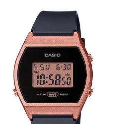 Reloj Casio Collection de mujer resina dorado en rosé y correa negra, LW-204-1AEF.