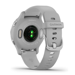 Reloj inteligente Garmin Venu® 2s de mujer en gris con acero plateado, 010-02429-12.