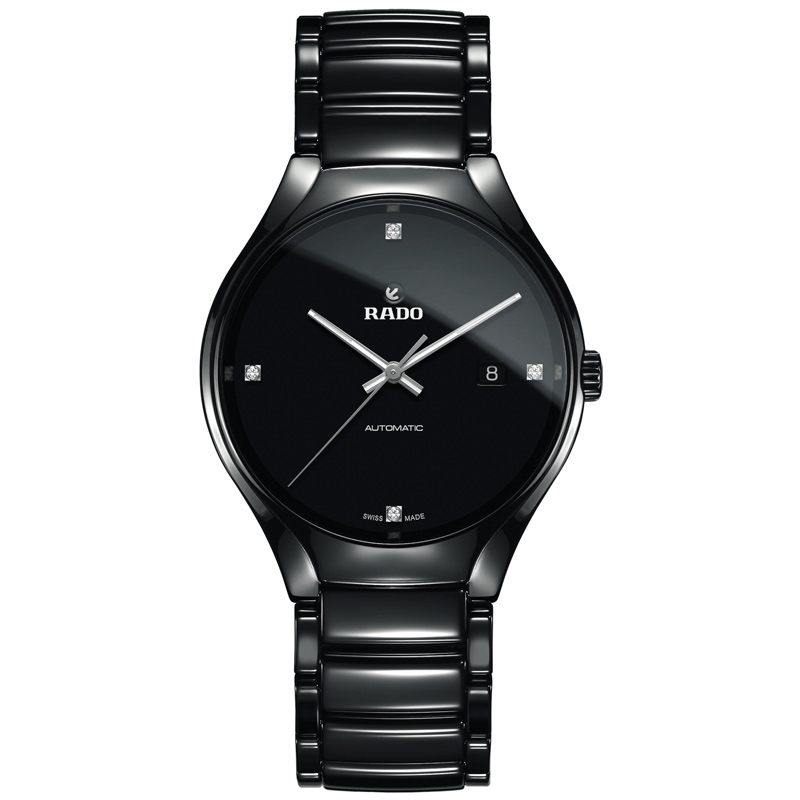 Reloj Rado True Automatic Diamonds cerámica negra con diamantes, R27056722.