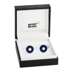 ✨Gemelos Montblanc Pix para hombre en acero y azul, 123812.