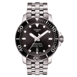 Reloj Tissot Seastar 1000 Powermatic 80 300 ms, esfera negra, T1204071105100.