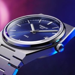 Reloj Tissot PRX de hombre en acero y esfera azul, T1374101104100.