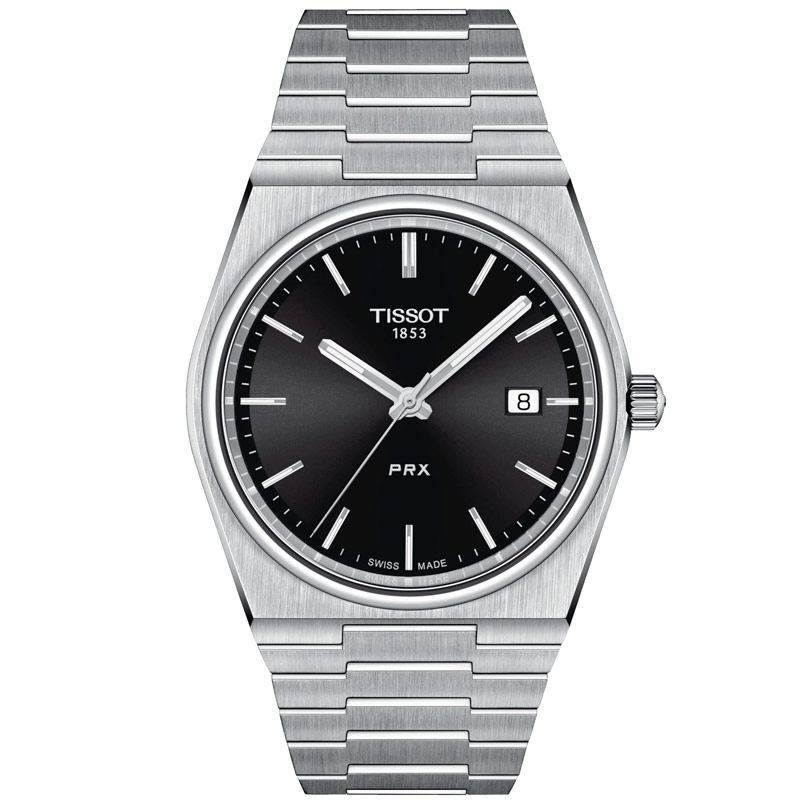 Reloj Tissot PRX de hombre en acero y esfera negra, T1374101105100.