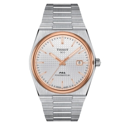 Reloj Tissot PRX Powermatic 80 de hombre, automático y detalles rosé, T1374072103100.