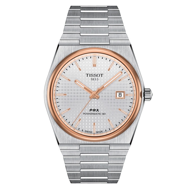 Reloj Tissot PRX Powermatic 80 de hombre, automático y detalles rosé, T1374072103100. Reloj Tissot PRX Powermatic 80 de hombre, automático y detalles rosé, T1374072103100.