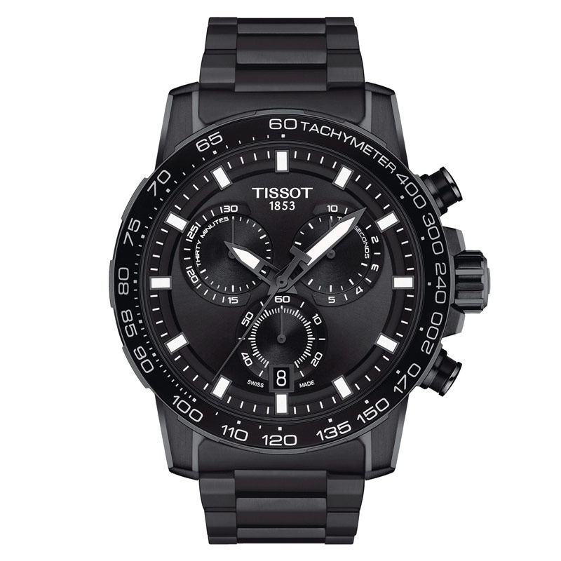 ⚡Reloj Tissot SuperSport Chrono hombre acero negro, T1256173305100