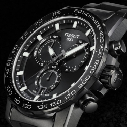 Reloj Tissot SuperSport Chrono de hombre en acero PVD negro, T1256173305100