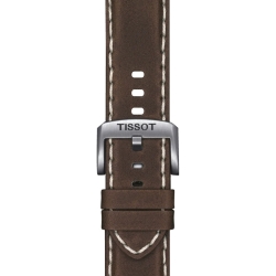 Reloj Tissot SuperSport Chrono con esfera negra y correa marrón, T1256171605101