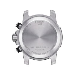 Reloj Tissot SuperSport Chrono con esfera negra y correa marrón, T1256171605101