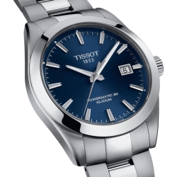 Reloj Tissot Gentleman Powermatic 80 Silicium automático esfera azul, T1274071104100.