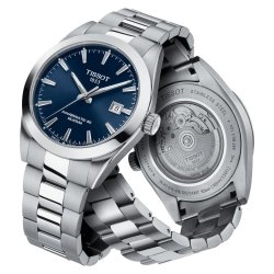 Reloj Tissot Gentleman Powermatic 80 Silicium automático esfera azul, T1274071104100.