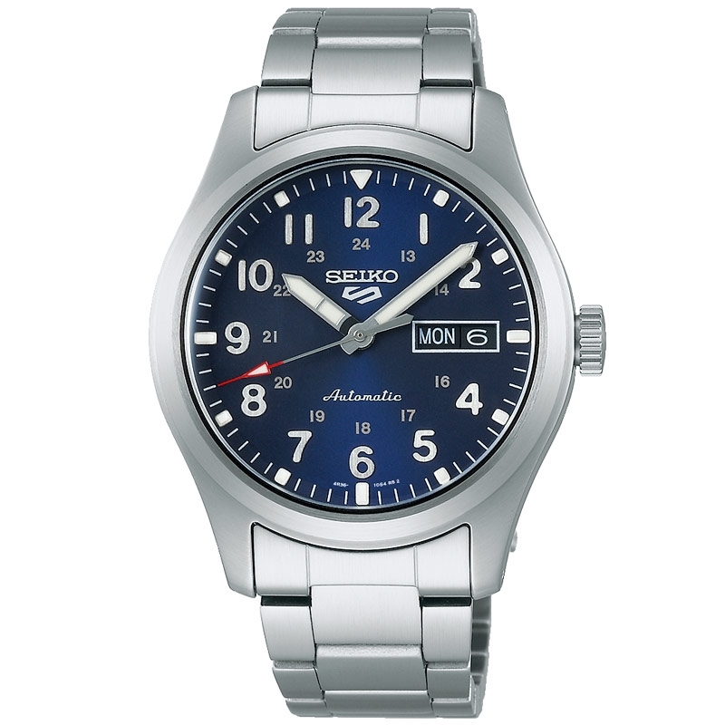 Reloj Seiko 5 Sport automático para hombre, acero con esfera azul SRPG29K1.