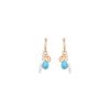 Pendientes dorados con turquesa y perlas, Haizu de Luxenter, SGEW46194.