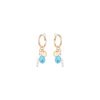 Pendientes dorados con turquesa y perlas, Haizu de Luxenter, SGEW46194.