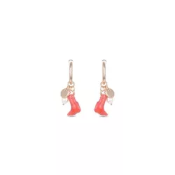 Pendientes dorados con corales y perlas, Haizu de Luxenter, SGEW46195.