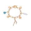 Pulsera dorada con turquesa y perlas, Haizu de Luxenter, SGBW04894.