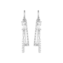 Pendientes largos en plata con circonitas Hyra de Luxenter, EH72000.