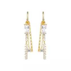 Pendientes de plata dorada y circonitas, Hyra de Luxenter, EH720Y00.