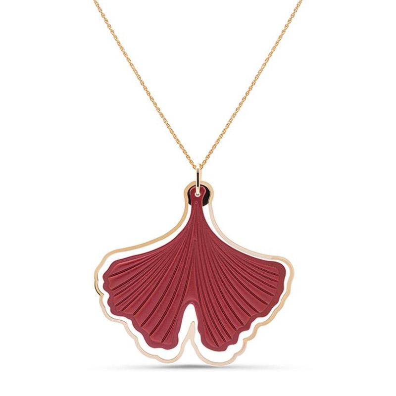Collar dorado con piel burdeos, Muatika de Luxenter, SGNY017383.