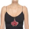 Collar dorado con piel burdeos, Muatika de Luxenter, SGNY017383.