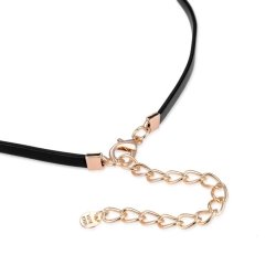 Collar de piel negra con metal dorado, Hekram de Luxenter, SGNY057380.