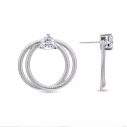 ❤️ Pendientes en plata de tubogas y circonita, de Luxenter, ET38900.