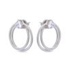 Pendientes en plata rodiada de tubogas y circonita central, Zoldira de Luxenter, ET38900.