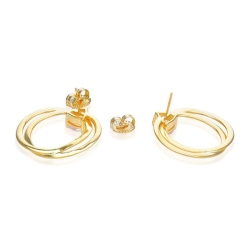 Pendientes en plata dorada tugobas y circonita, Zoldira de Luxenter, ET389Y00.