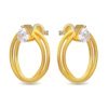 Pendientes en plata dorada tugobas y circonita, Zoldira de Luxenter, ET389Y00.