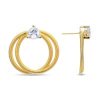 Pendientes en plata dorada tugobas y circonita, Zoldira de Luxenter, ET389Y00.