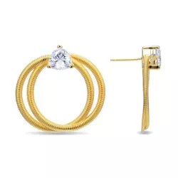 Pendientes en plata dorada tugobas y circonita, Zoldira de Luxenter, ET389Y00.