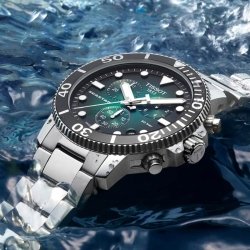 Reloj Tissot Seastar 1000 Chronograph en acero y esfera verde, T1204171109101.