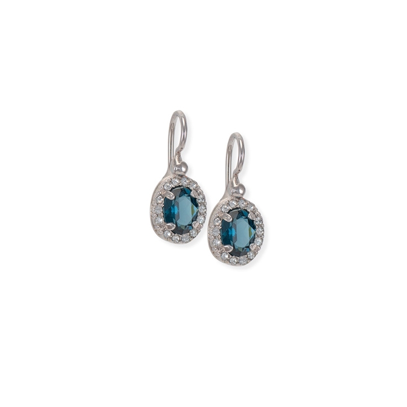 Pendientes de plata con piedras azules y blancas Swarovski®, de Maximo Betro, 0512.