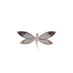 Broche de metal rosado con forma de libélula de Salvatore Plata, 261BM008.