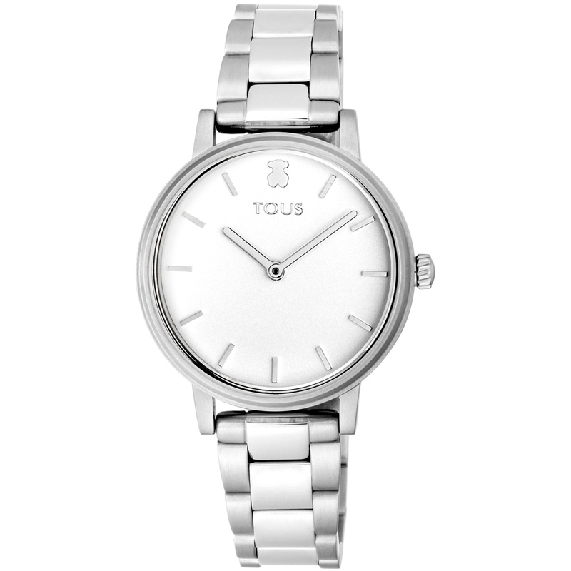 Reloj Tous Rond acero de mujer, con circonitas laterales, 100350590.