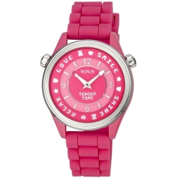 Reloj Tous Tender Time de mujer con correa de silicona rosa, ref. 100350580.