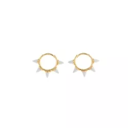 Aros en plata dorada con 5 pichos esmaltados en blanco, de Salvatore Plata, 213A0241.