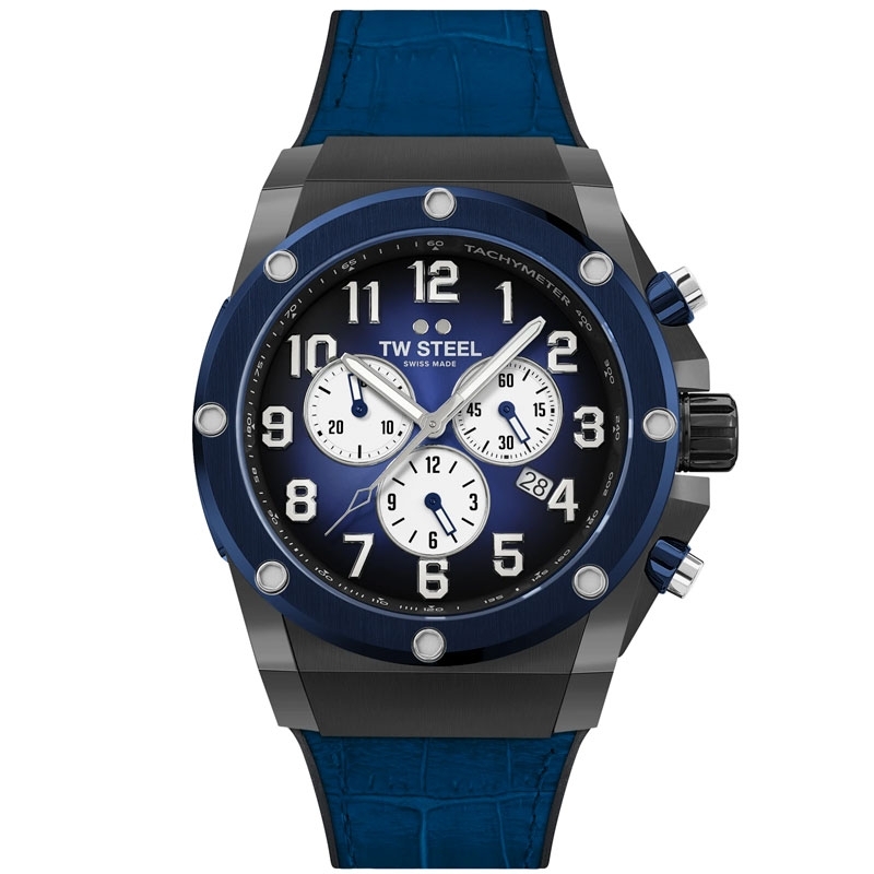 Reloj Tw Steel Ace Genesis edición limitada 44 mm, azul y negro, ACE134.