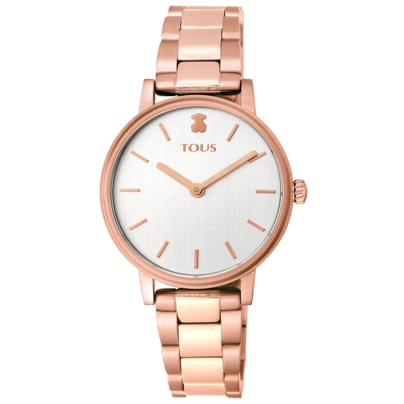 Reloj Tous Rond de mujer en dorado rosado con circonitas en degradé, 100350600.