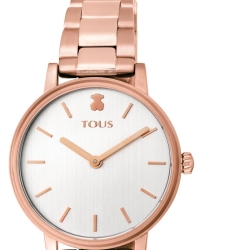 Reloj Tous Rond de mujer en dorado rosado con circonitas en degradé, 100350600.