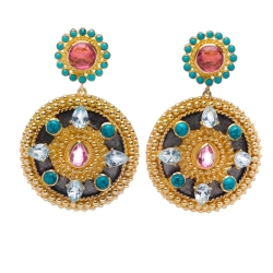 Pendientes en plata dorada de estilo étnico, de Salvatore Plata, 163A0249.