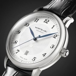Reloj Montblanc Star Legacy Automatic Date con correa negra, 128681.