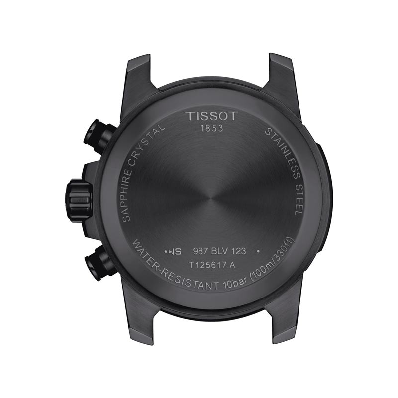 Reloj Tissot SuperSport Chrono negro con correa beige, T1256173705101.