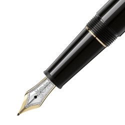 Pluma Montblanc Meisterstück Classique en resina negra y dorado, 106513, plumín F