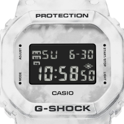 Reloj Casio G-Shock de hombre en estampado glaciar y pantalla negra, DW-5600GC-7ER.