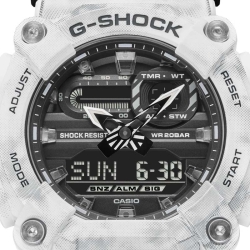 Reloj Casio G-Shock Classic en blanco y gris, estampado glacial, GA-900GC-7AER.