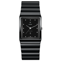 Reloj Rado de hombre Ceramica negro, automático y con diamantes, R21807702.